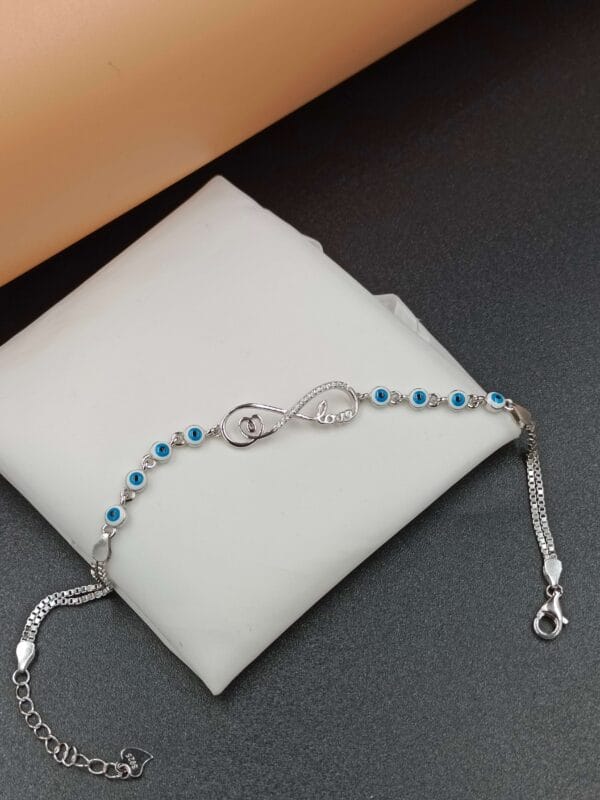 Evil Eye Infinity Bracelet with Love Charm