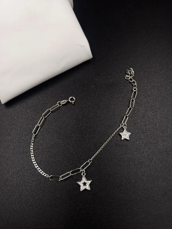 Lightweight Silver Bracelet with Star Charm