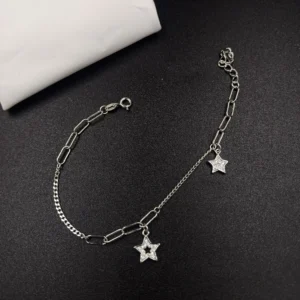 Lightweight Silver Bracelet with Star Charm