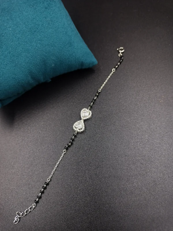 Mangalsutra Bracelet with Double Heart Charm