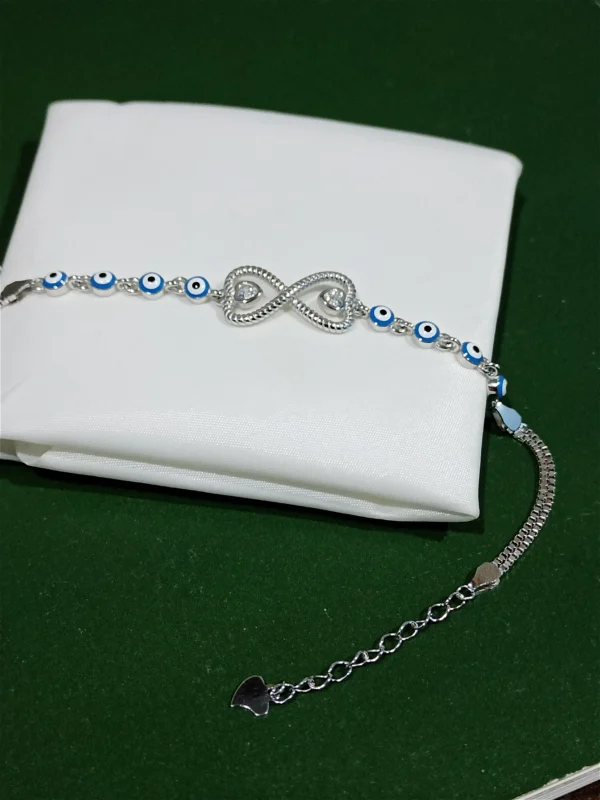 Twist Infinity Evil Eye Silver Bracelet