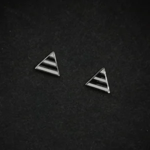 Elegant Triangle Stud Silver Earrings for Women