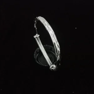 Polished Twisted Silver Kada for Women