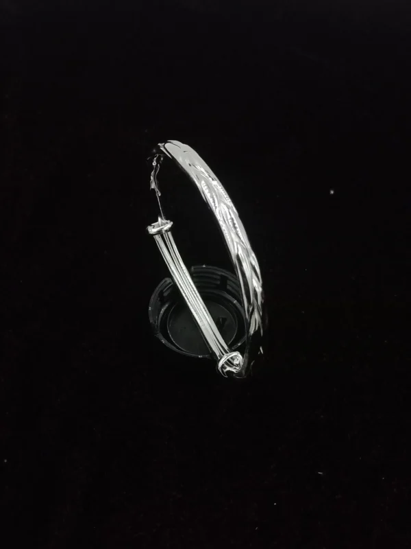 Polished Twisted Silver Kada for Women