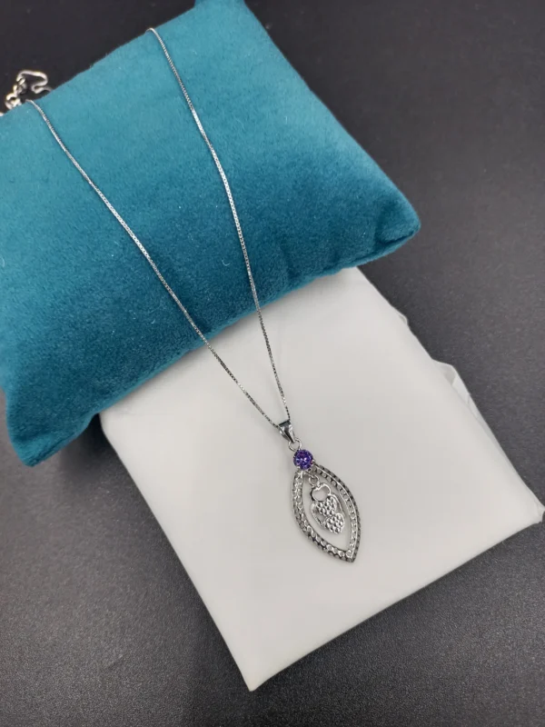 Silver Chain Dokiya with Grape Pendant