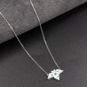 Silver Chain with Abstract Star Pendant