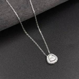 Silver Chain with Rounded Pendant for Women