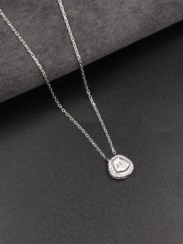 Silver Chain with Rounded Pendant for Women