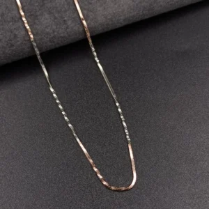 Dual-Tone Slim Silver Chain for Women