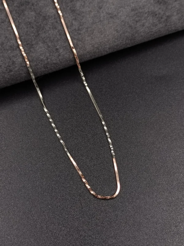 Dual-Tone Slim Silver Chain for Women