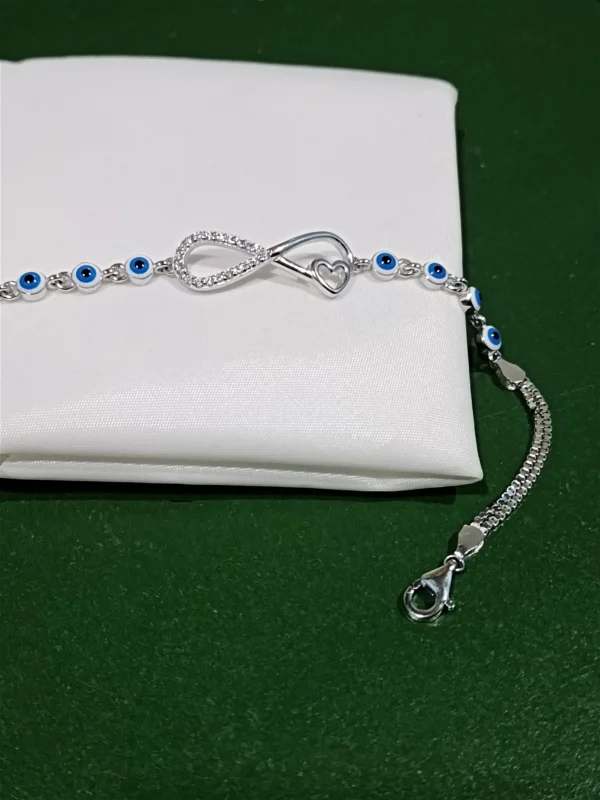 Silver Bracelet with Infinity Heart Charm
