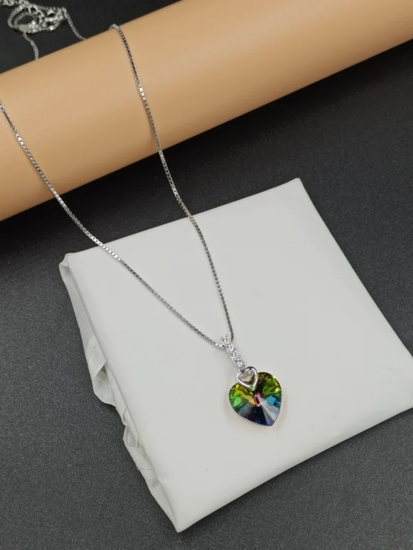 Heart Pendant Silver Necklace for Women