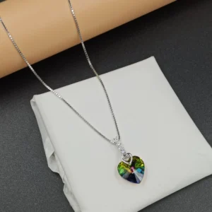 Heart Crystal Silver Necklace for Women