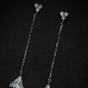 Triangle Drop Silver Earrings for Women