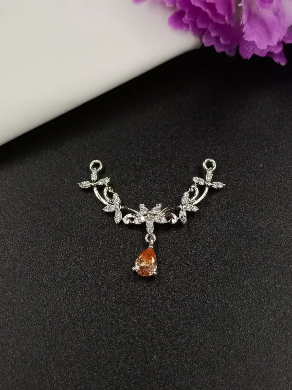 Silver Pendant with Yellow Drop Stone