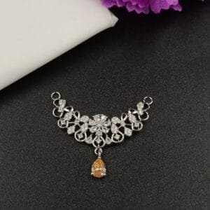 Yellow Oval Designer Silver Pendant