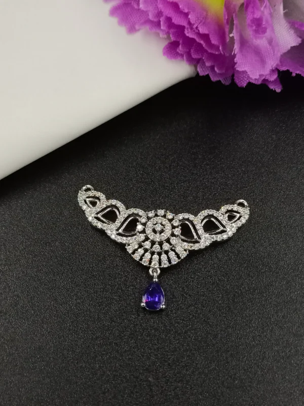 Silver Pendant with Blue Drop Stone