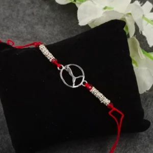 Stylish Jaguar Design Silver Rakhi