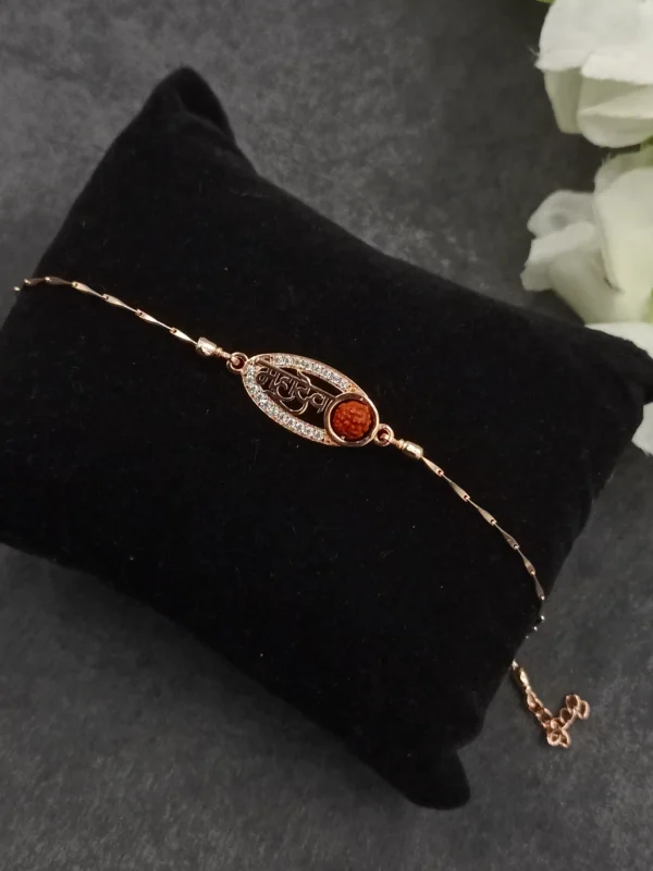 Mahadev Rudraksha Silver Rakhi Chain