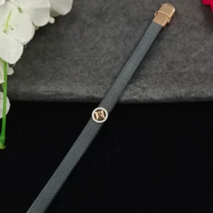 Black Silver Bracelet with Star Charm