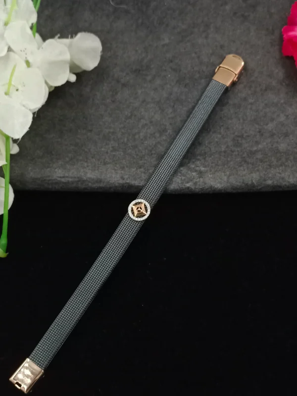 Black Silver Bracelet with Star Charm